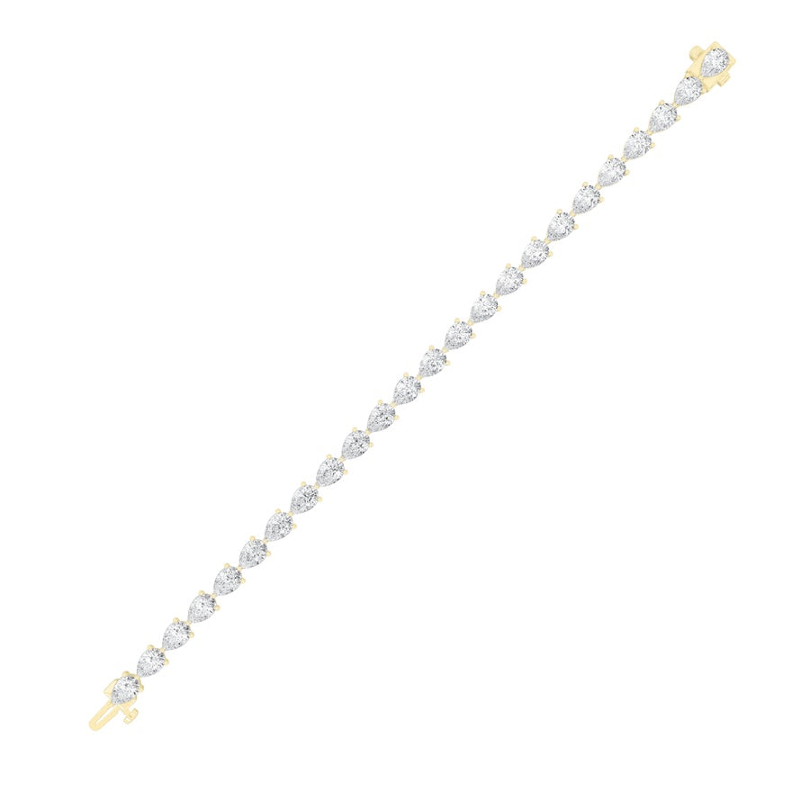 8CTW Pear Shaped Lab Grown Diamond (F/VS) East West Bracelet in 14K Gold