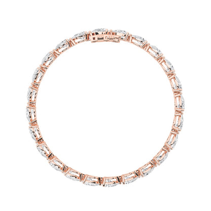 8CTW Pear Shaped Lab Grown Diamond (F/VS) East West Bracelet in 14K Gold