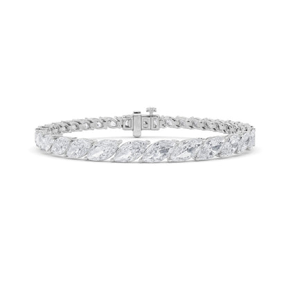 13CTW Marquise Shaped Lab Grown Diamond (F/VS) Fancy Bracelet in 14K Gold