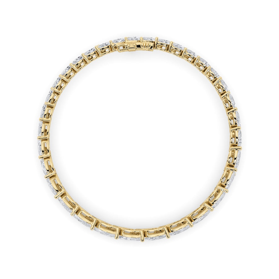 13CTW Marquise Shaped Lab Grown Diamond (F/VS) Fancy Bracelet in 14K Gold