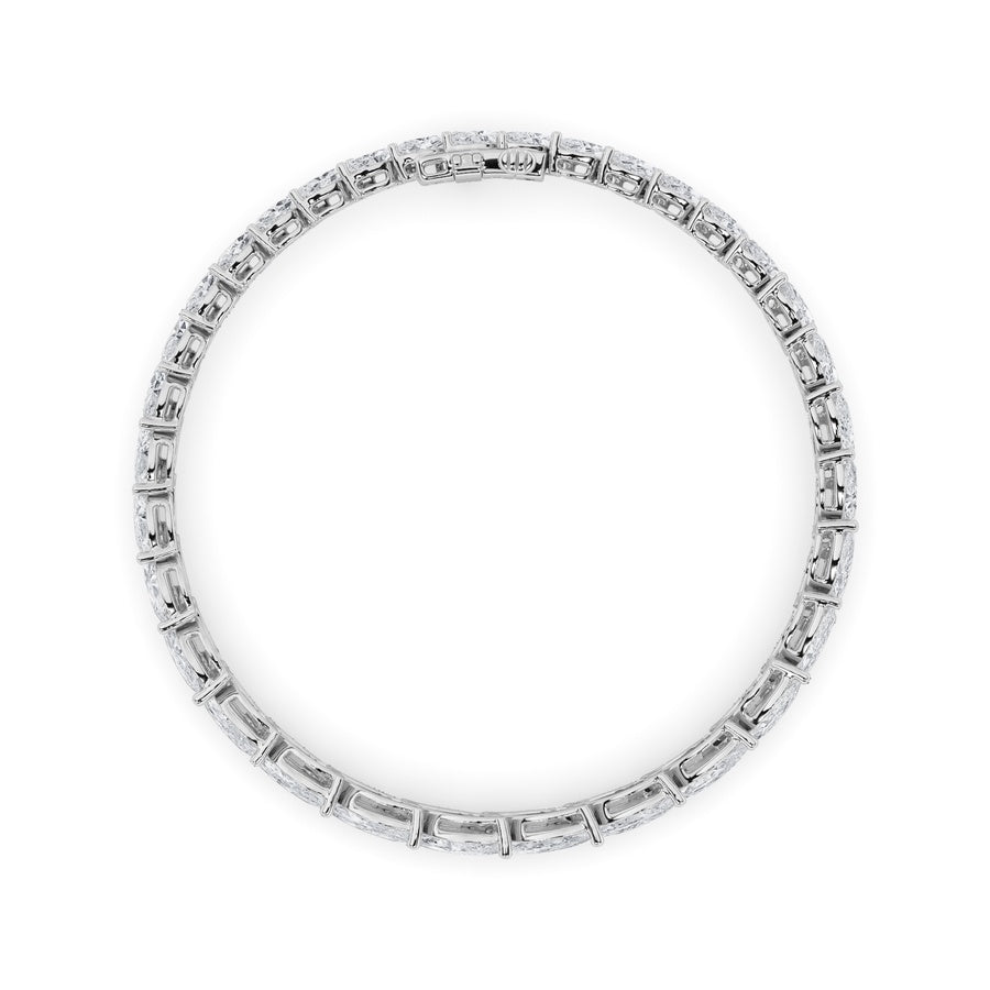 13.5CTW Marquise Shaped Lab Grown Diamond (F/VS) Bracelet in 14K Gold