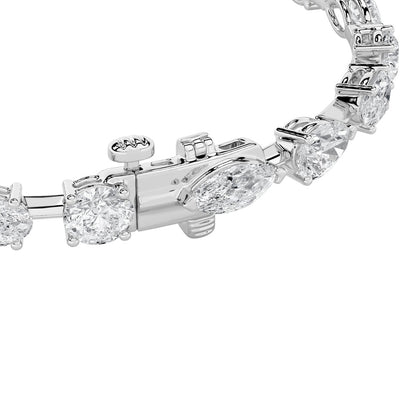 12CTW Mix Shaped Lab Grown Diamond East & West Bracelet in 14K Gold (F/VS)