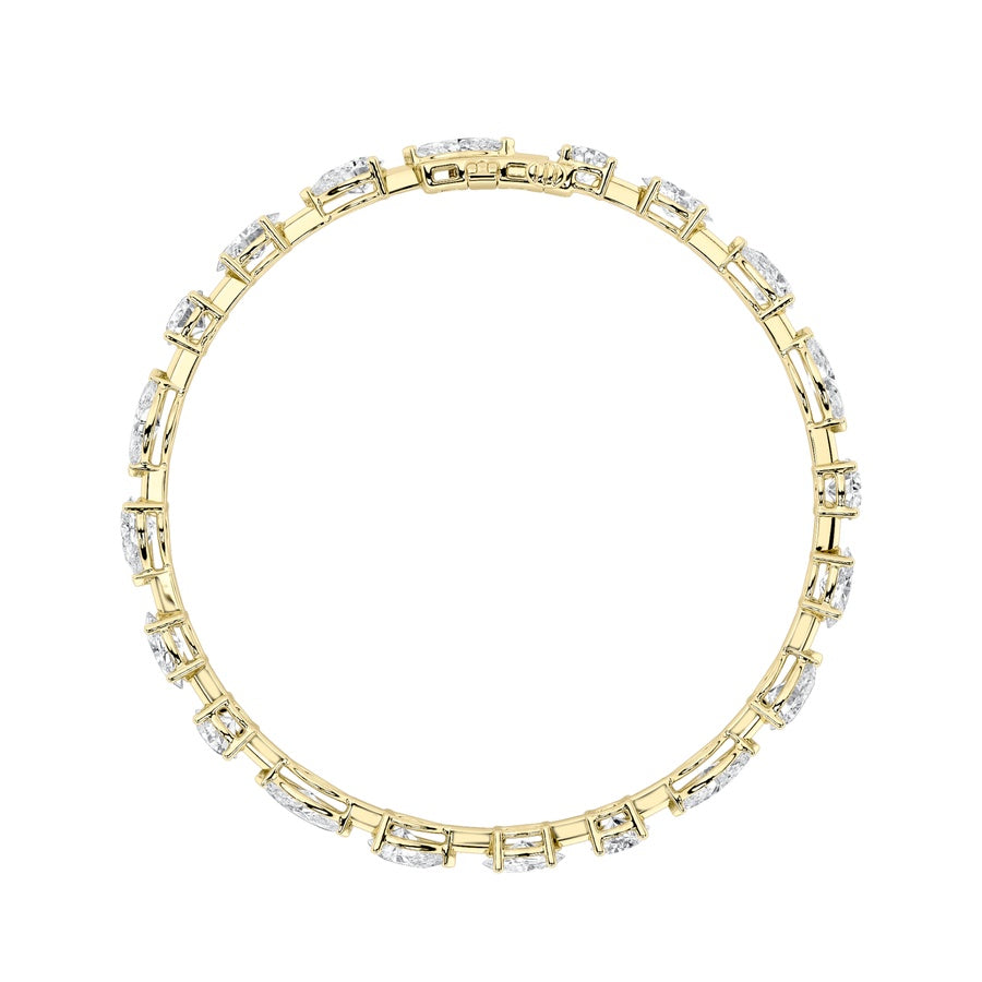 12CTW Mix Shaped Lab Grown Diamond East & West Bracelet in 14K Gold (F/VS)