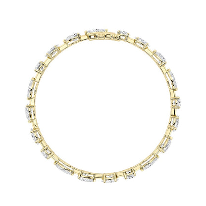 12CTW Mix Shaped Lab Grown Diamond East & West Bracelet in 14K Gold (F/VS)