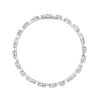 5CTW Mix Shaped Lab Grown Diamond East & West Bracelet in 14K Gold (F/VS)