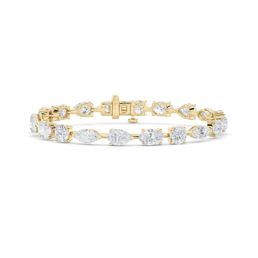 6CTW Mix Shaped Lab Grown Diamond East & West Bracelet in 14K Gold (F/VS)