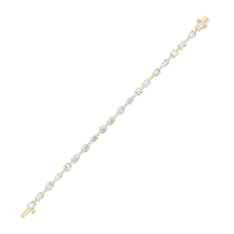 7Cttw Mix Shaped Lab Grown Diamond (F/VS) Bracelet in 14K Gold