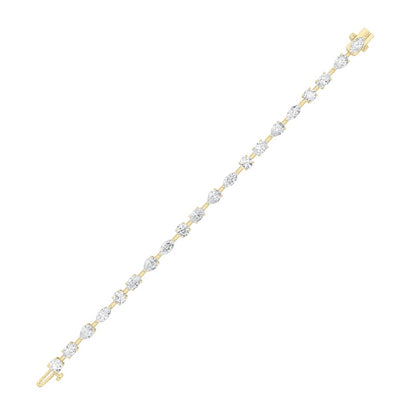 7Cttw Mix Shaped Lab Grown Diamond (F/VS) Bracelet in 14K Gold