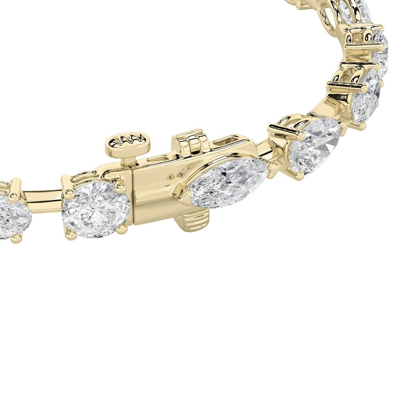 7Cttw Mix Shaped Lab Grown Diamond (F/VS) Bracelet in 14K Gold
