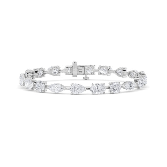8CTW Mix Shaped Lab Grown Diamond East & West Bracelet in 14K Gold (F/VS)
