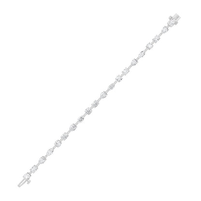 8CTW Mix Shaped Lab Grown Diamond East & West Bracelet in 14K Gold (F/VS)