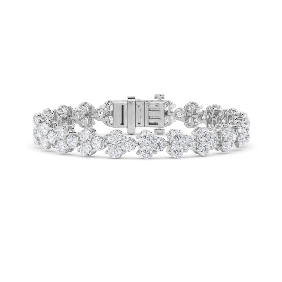 13CTW Round Shaped Lab Grown Diamond (F/VS) Cluster Bracelet in 14K Gold