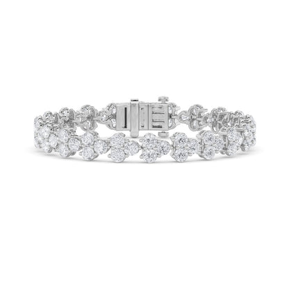13CTW Round Shaped Lab Grown Diamond (F/VS) Cluster Bracelet in 14K Gold