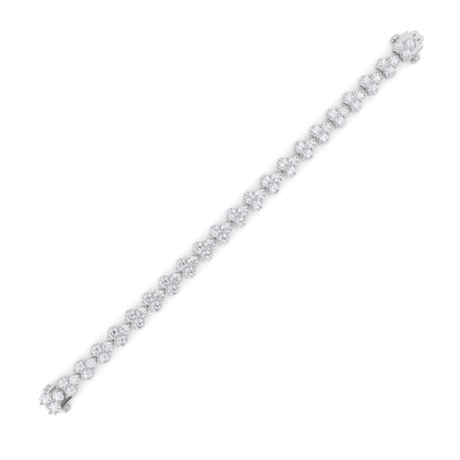 13CTW Round Shaped Lab Grown Diamond (F/VS) Cluster Bracelet in 14K Gold