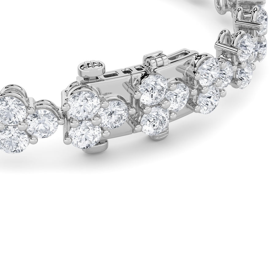 13CTW Round Shaped Lab Grown Diamond (F/VS) Cluster Bracelet in 14K Gold