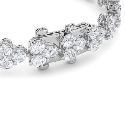 13CTW Round Shaped Lab Grown Diamond (F/VS) Cluster Bracelet in 14K Gold