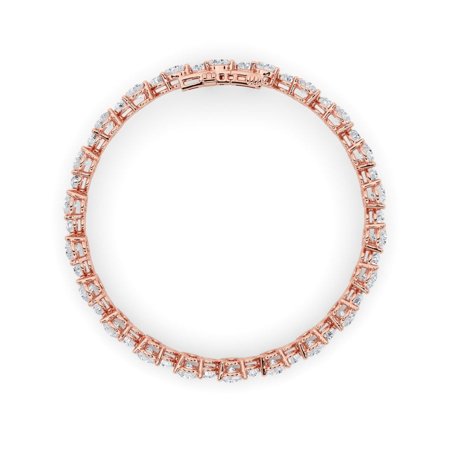 13CTW Round Shaped Lab Grown Diamond (F/VS) Cluster Bracelet in 14K Gold