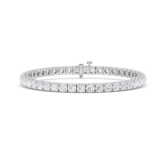 8CTW Round Shaped Lab Grown Diamond (F/VS) Bracelet in 14K Gold