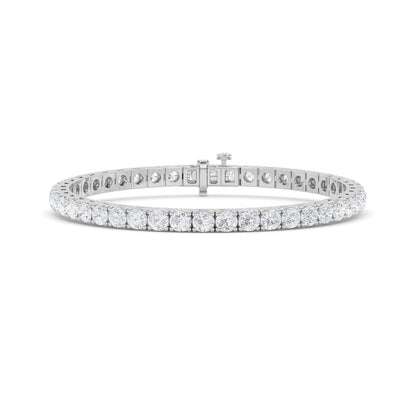 8CTW Round Shaped Lab Grown Diamond (F/VS) Bracelet in 14K Gold
