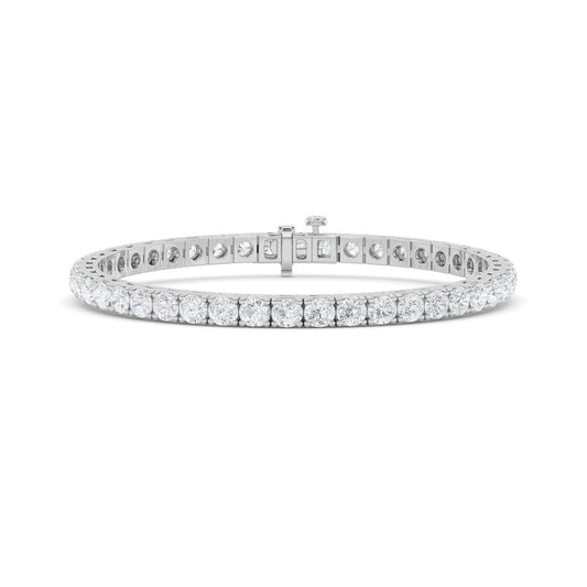 8CTW Round Shaped Lab Grown Diamond (F/VS) Bracelet in 14K Gold