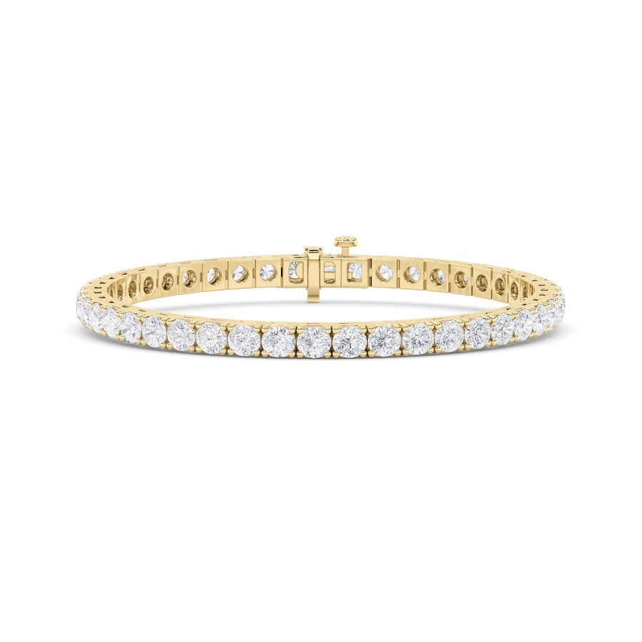 9CTW Round Shaped Lab Grown Diamond (F/VS) Bracelet in 14K Gold
