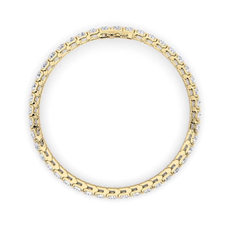 9CTW Round Shaped Lab Grown Diamond (F/VS) Bracelet in 14K Gold