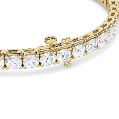 9CTW Round Shaped Lab Grown Diamond (F/VS) Bracelet in 14K Gold
