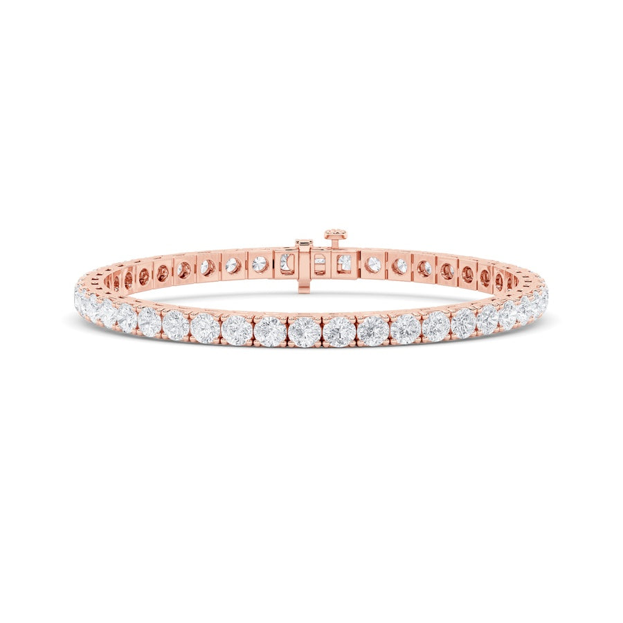 9CTW Round Shaped Lab Grown Diamond (F/VS) Bracelet in 14K Gold