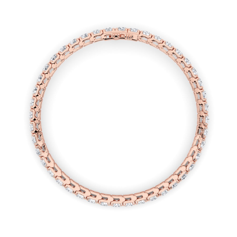 9CTW Round Shaped Lab Grown Diamond (F/VS) Bracelet in 14K Gold