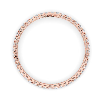 9CTW Round Shaped Lab Grown Diamond (F/VS) Bracelet in 14K Gold