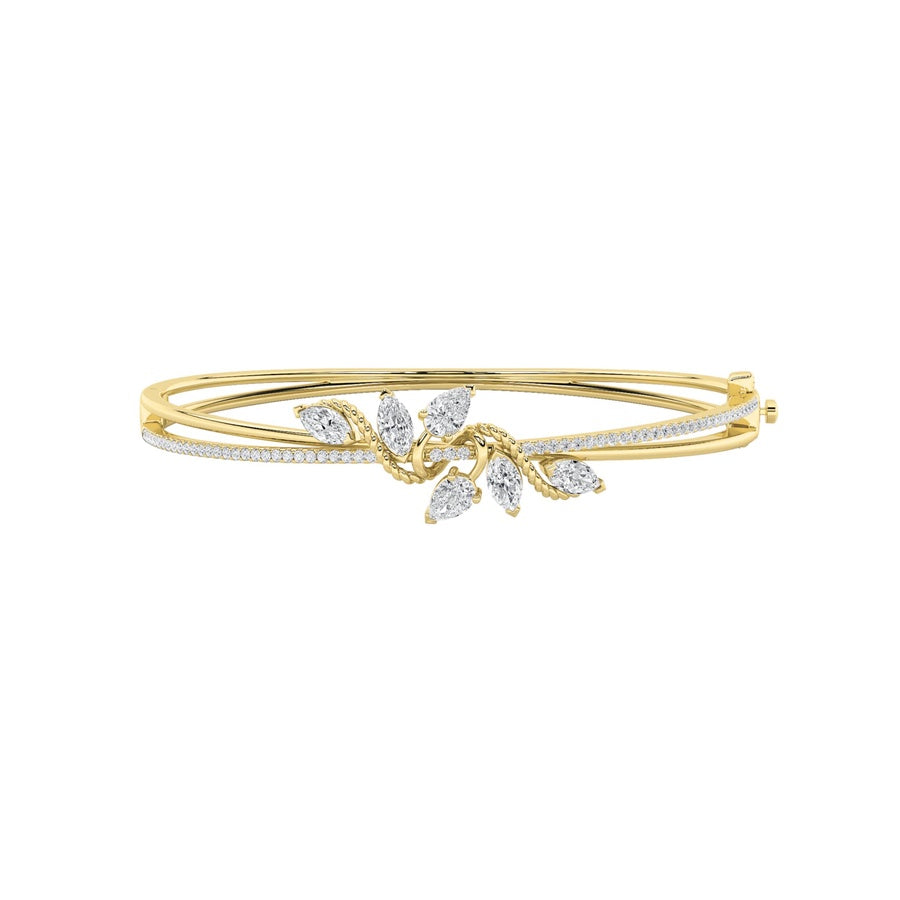 2CTW Marquise Shaped Lab Grown Diamond (F/VS) Bracelet in 14K Gold