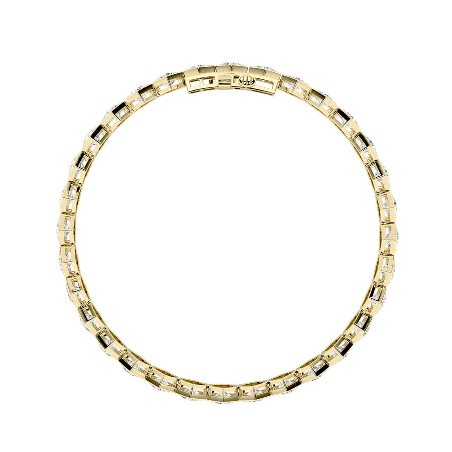 10CTW Round Shaped Lab Grown Diamond (F/VS) Bracelet in 14K Gold