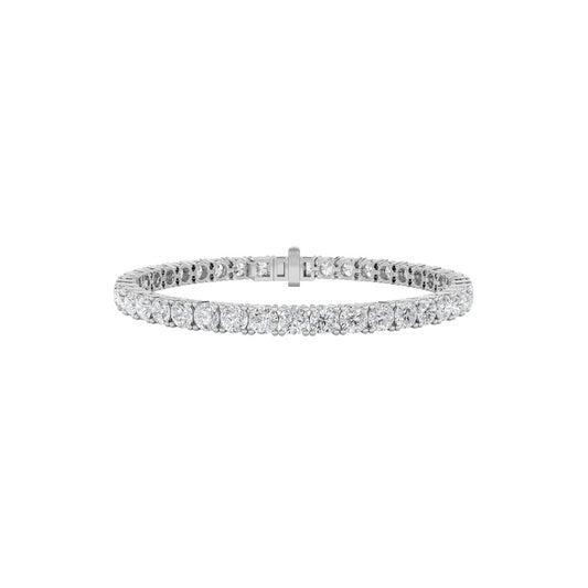 12CTW Round Shaped Lab Grown Diamond Tennis Bracelet in 14K Gold (F/VS)