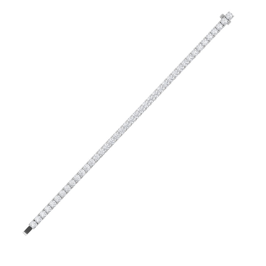 12CTW Round Shaped Lab Grown Diamond Tennis Bracelet in 14K Gold (F/VS)