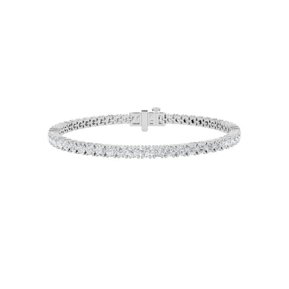 5CTW Round Shaped Lab Grown Diamond (F/VS) Bracelet in 14K White Gold