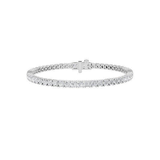 5CTW Round Shaped Lab Grown Diamond (F/VS) Bracelet in 14K White Gold