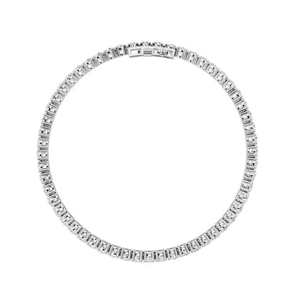 5CTW Round Shaped Lab Grown Diamond (F/VS) Bracelet in 14K White Gold