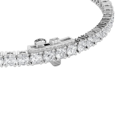 5CTW Round Shaped Lab Grown Diamond (F/VS) Bracelet in 14K White Gold