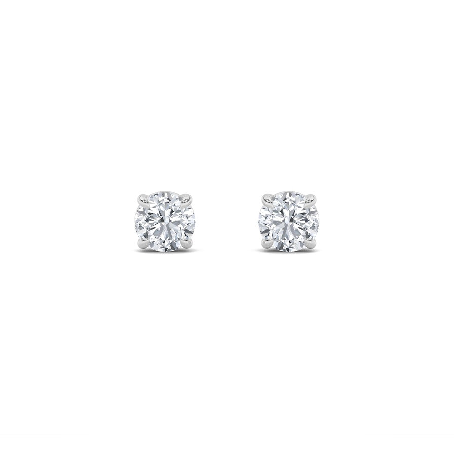 0.25CTW Round Shaped Lab Grown Diamond (F/VS) Stud Earrings in 14K Gold