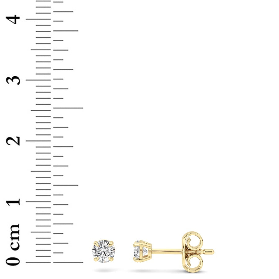 0.25CTW Round Shaped Lab Grown Diamond (F/VS) Stud Earrings in 14K Gold