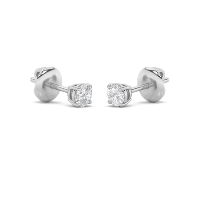 1CTW Round Shaped Lab Grown Diamond (F/VS) Classic Basket Set Stud Earrings in 14K Gold