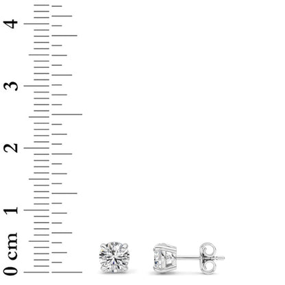 1CTW Round Shaped Lab Grown Diamond (F/VS) Classic Basket Set Stud Earrings in 14K Gold