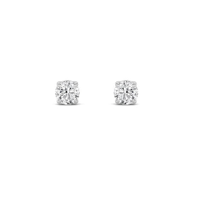 5CTW Round Shaped Lab Grown Diamond (F/VS) Classic Basket Set Stud Earrings in 14K Gold