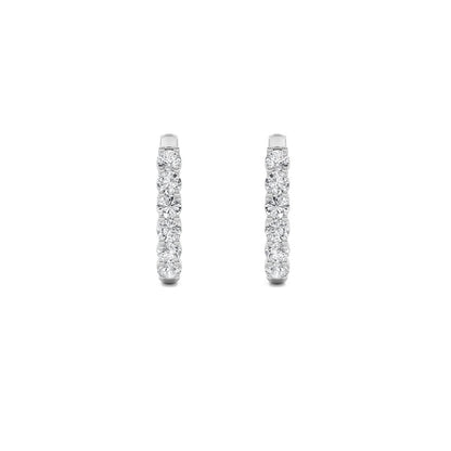 3CTW Round Shaped Lab Grown Diamond (F/VS) Inside Out Hoop Earrings in 14K Gold