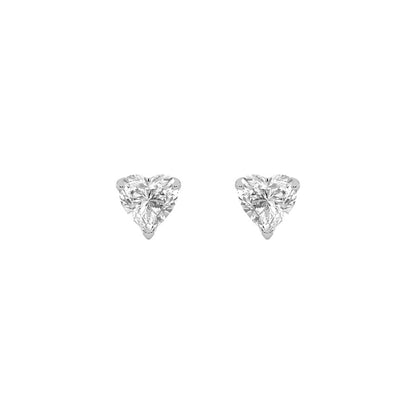 2CTW Heart Shaped Lab Grown Diamond (F/VS) Heart Shaped Earrings in 14K Gold
