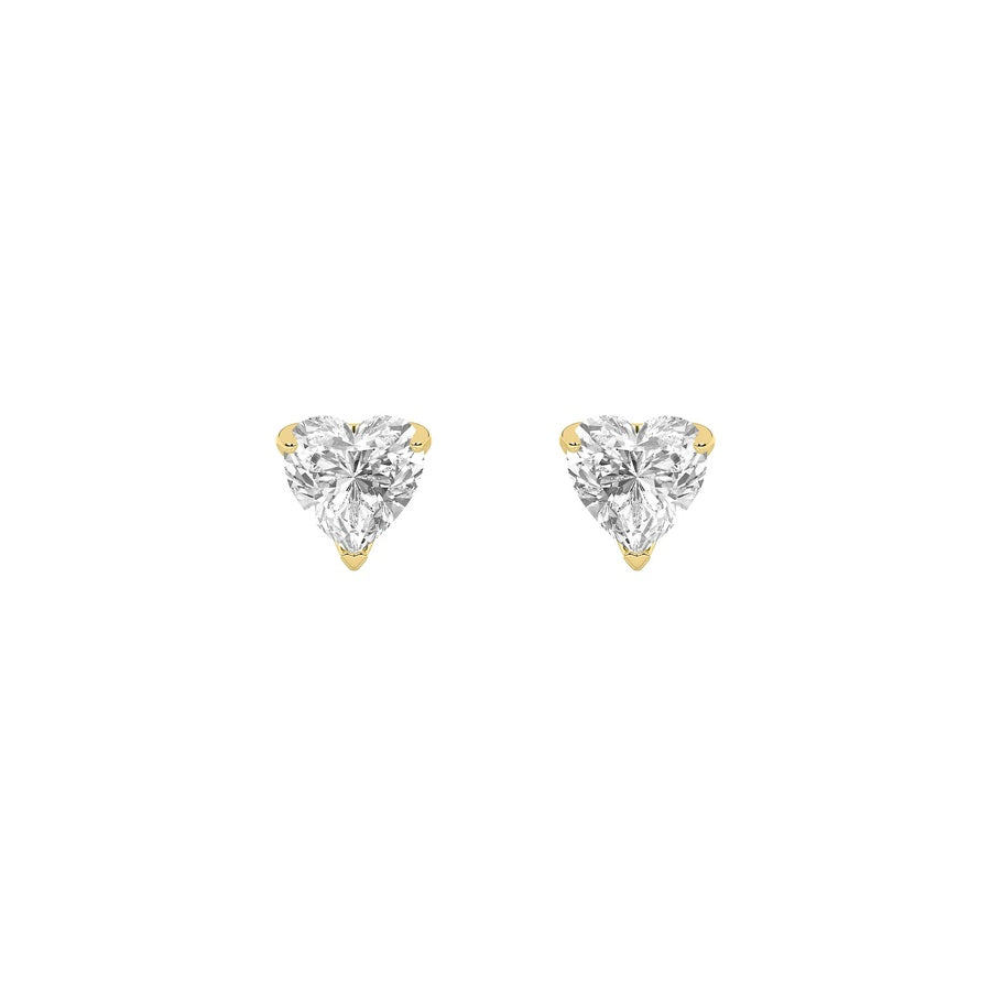 2CTW Heart Shaped Lab Grown Diamond (F/VS) Heart Shaped Earrings in 14K Gold