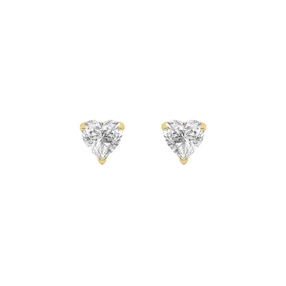 2CTW Heart Shaped Lab Grown Diamond (F/VS) Heart Shaped Earrings in 14K Gold