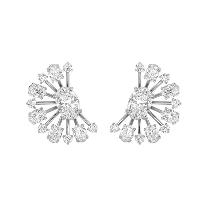 4.5CTW Oval Shaped Lab Grown Diamond (F/VS) Astralis Earrings in 14K Gold