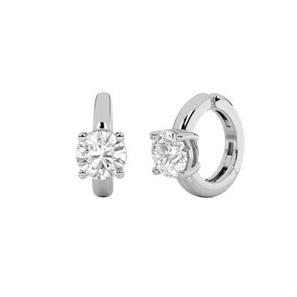 0.5CTW Round Shaped Lab Grown Diamond (F/VS) Huggie Cuff Half Pair Earrings in 14K Gold
