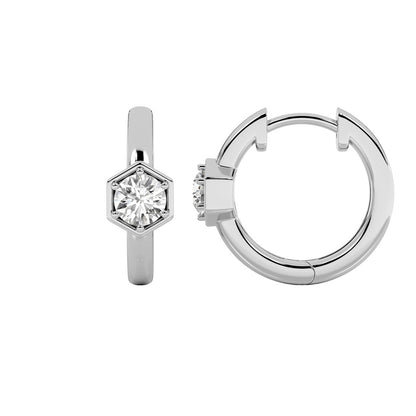 0.5CTW Round Shaped Lab Grown Diamond (F/VS) Hoop Earrings in 14K Gold